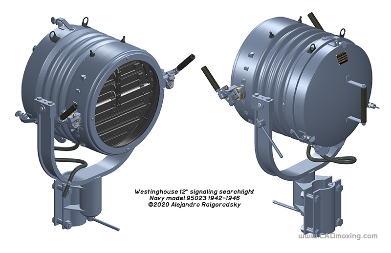 CAD模型网12英寸信号探照灯美国海军第2次世界大战三维模型