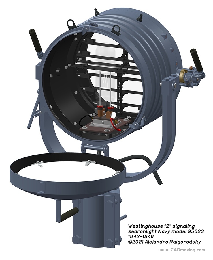 CAD模型网12英寸信号探照灯美国海军第2次世界大战三维模型