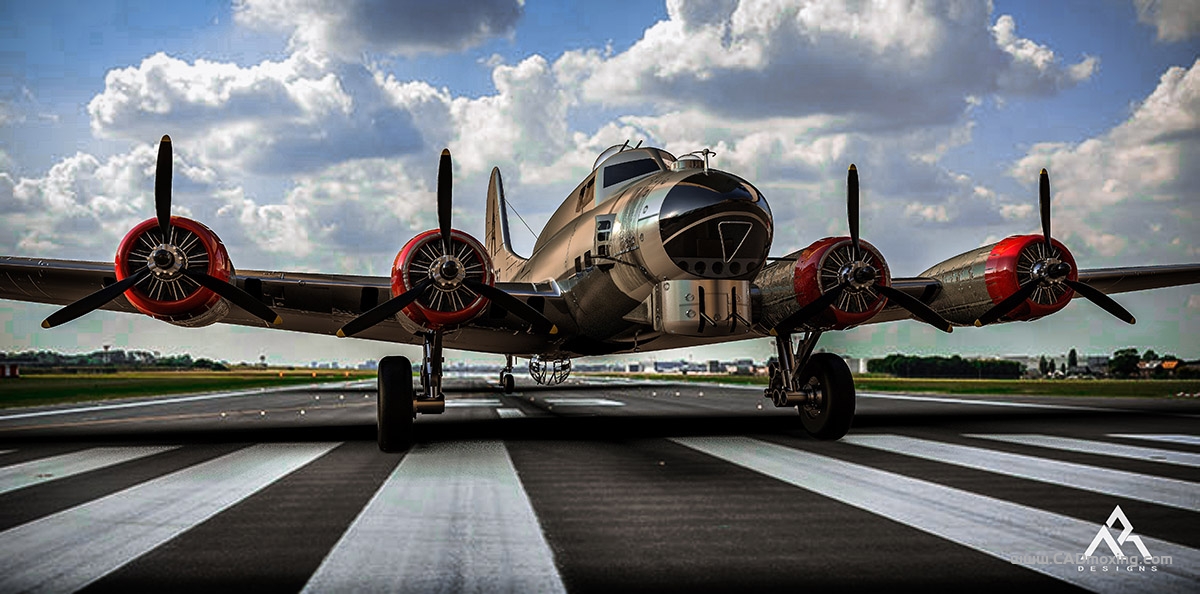 CAD模型网b-17G Bomber 飞行堡垒轰炸机三维模型