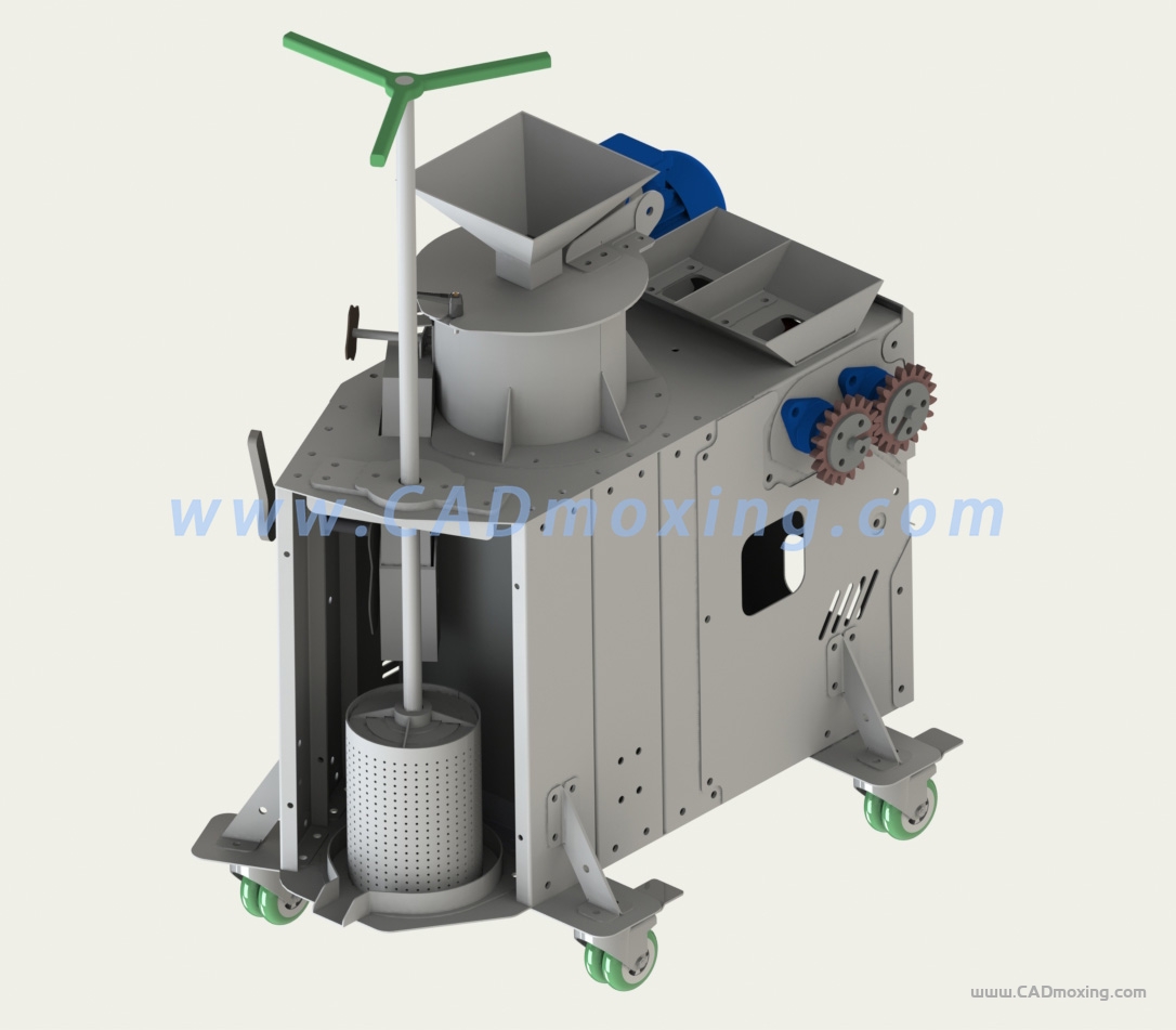 CAD模型网多功能水果橄榄自动去核去皮榨汁榨油机三维模型