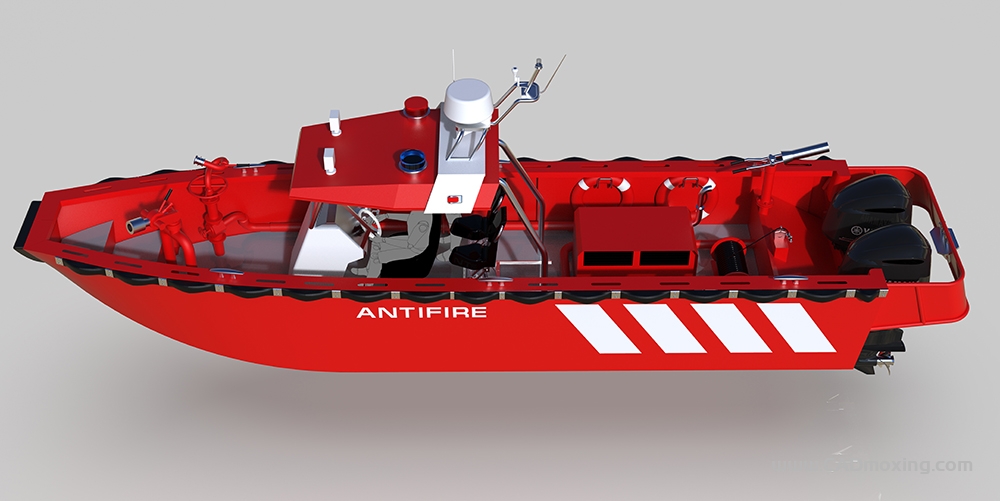 CAD模型网高密度聚乙烯消防船三维模型
