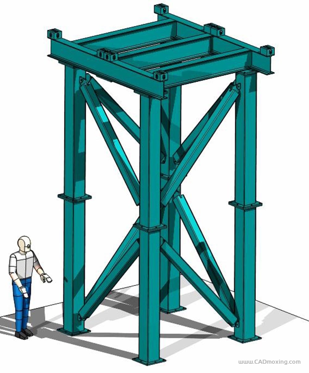 CAD模型网应急钢结构集装箱模块化楼梯房屋三维模型