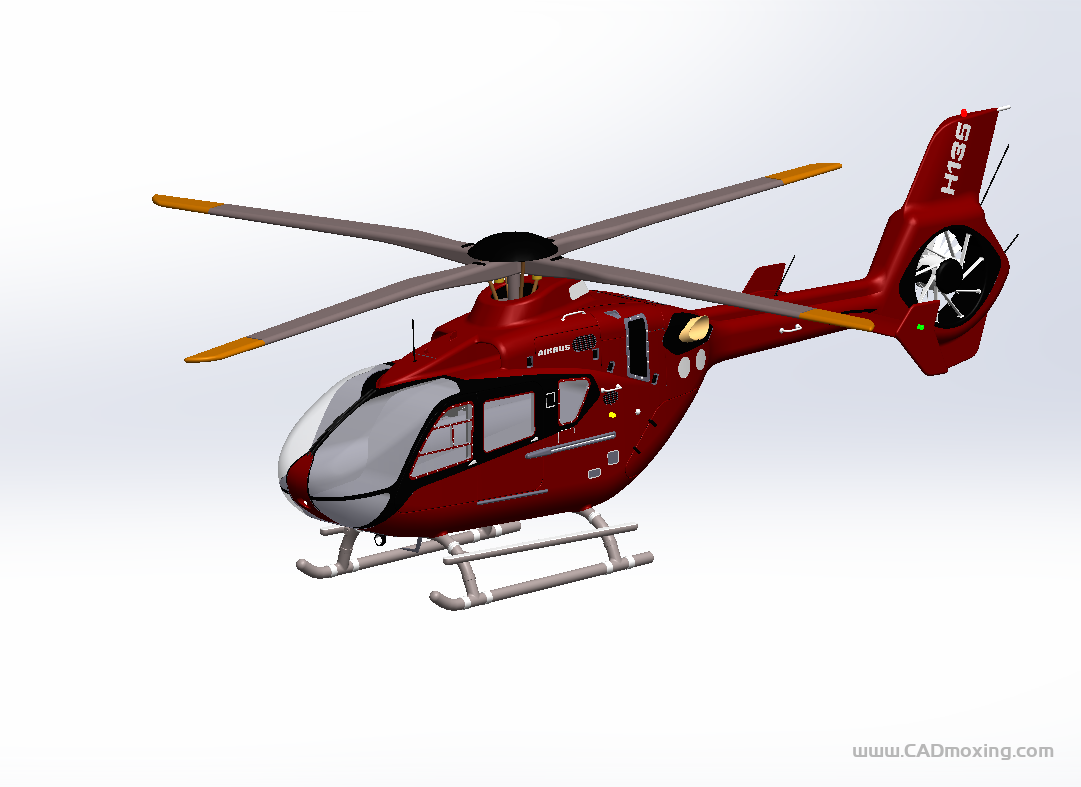 设计星素材分享平台 民用直升飞机C4D模型 Bell 412 3d model