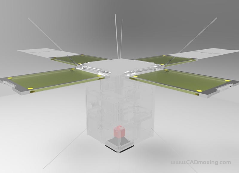 CAD模型网立方体卫星空间探测器结构设计三维模型