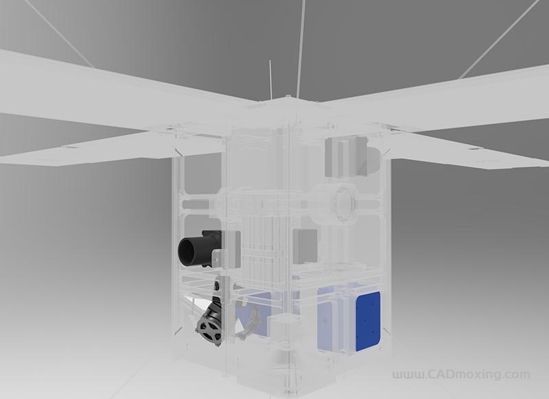 CAD模型网立方体卫星空间探测器结构设计三维模型