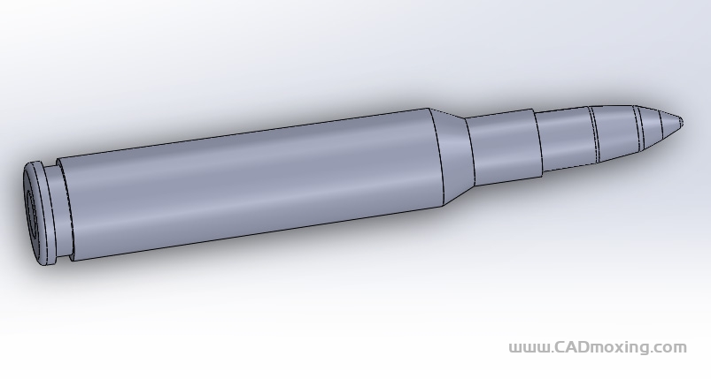 CAD模型网口径6.5x52mm子弹结构三维模型