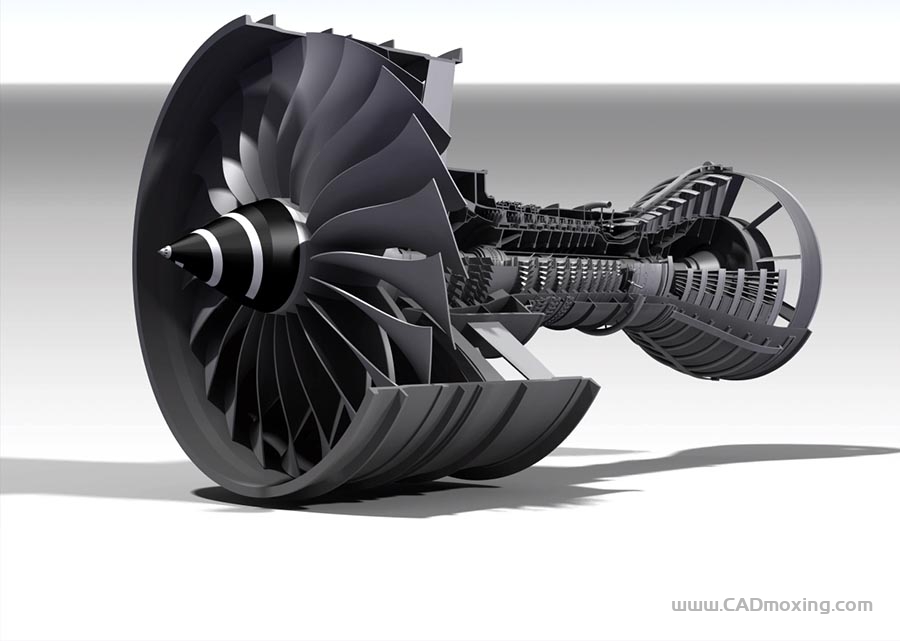 CAD模型网航空飞机涡轴涡扇发动机结构设计模型三维模型