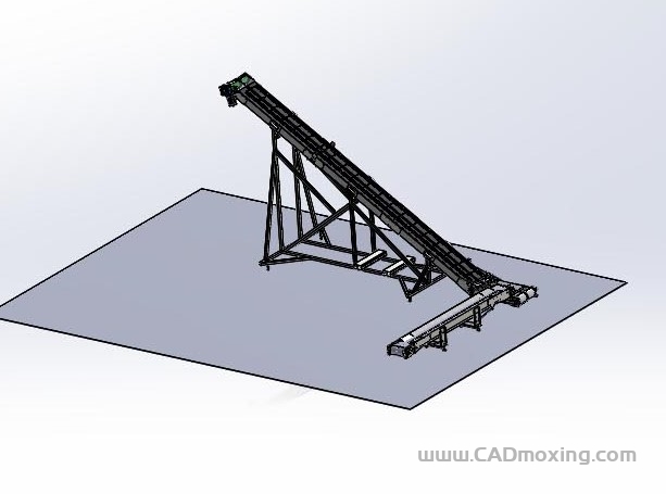 CAD模型网斜坡送料输送带传送带输送机三维模型