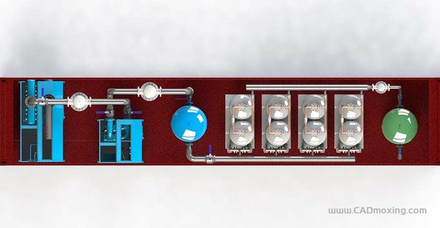 CAD模型网40英尺集装箱式氮气发生器系统三维模型