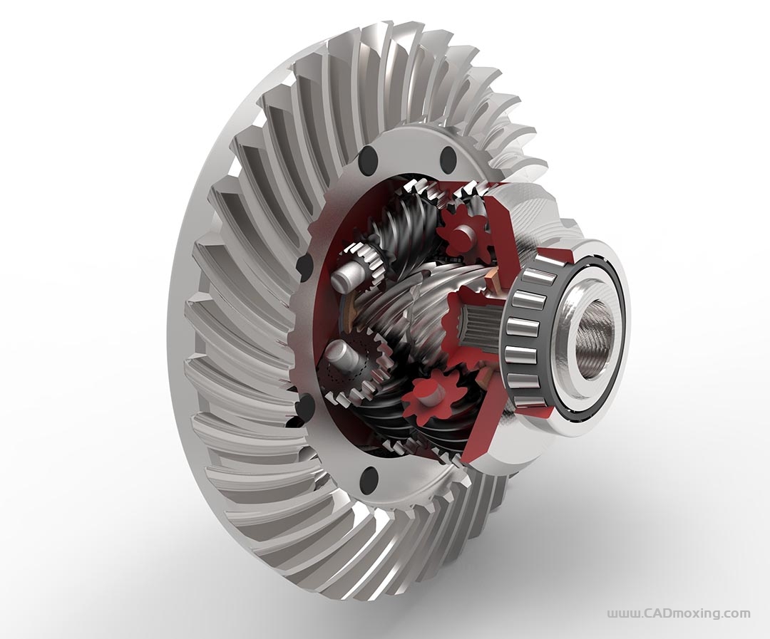 CAD模型网托森Torsen差分齿轮差速器减速箱三维模型