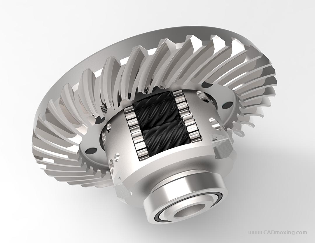 CAD模型网托森Torsen差分齿轮差速器减速箱三维模型