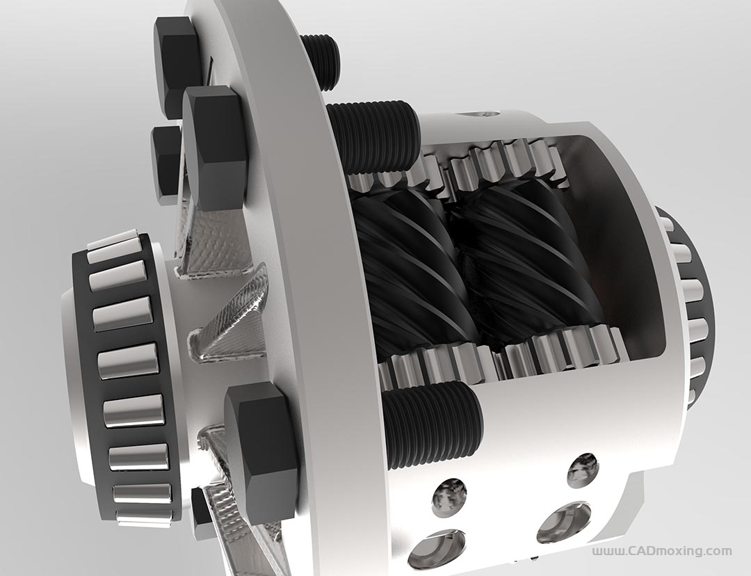 CAD模型网托森Torsen差分齿轮差速器减速箱三维模型