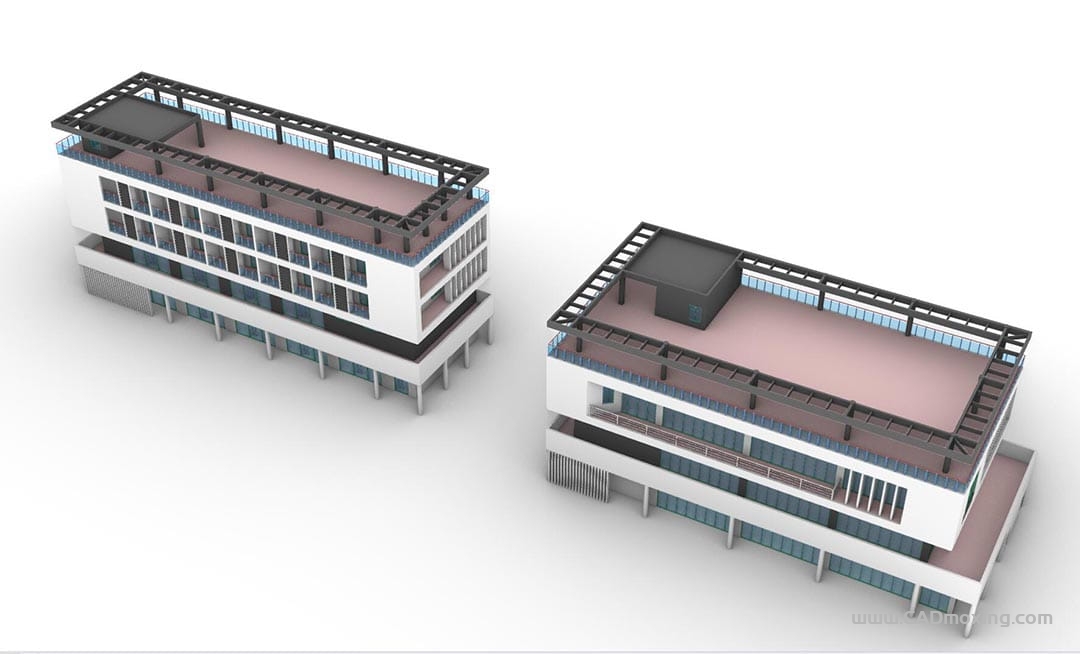 CAD模型网建筑学校教学楼结构设计三维模型