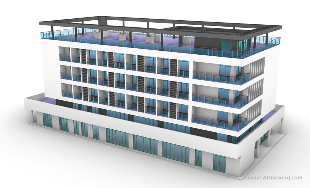 CAD模型网建筑学校教学楼结构设计三维模型