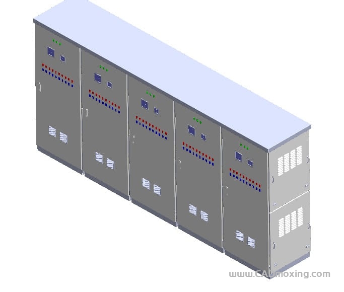 CAD模型网电气控制柜电控箱2200x900x800三维模型