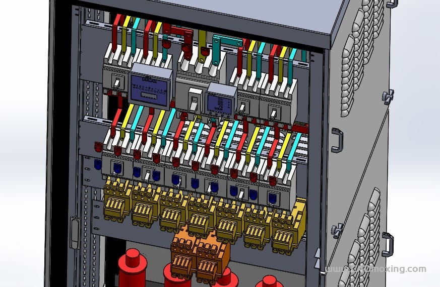 CAD模型网电气控制柜电控箱2200x900x800三维模型