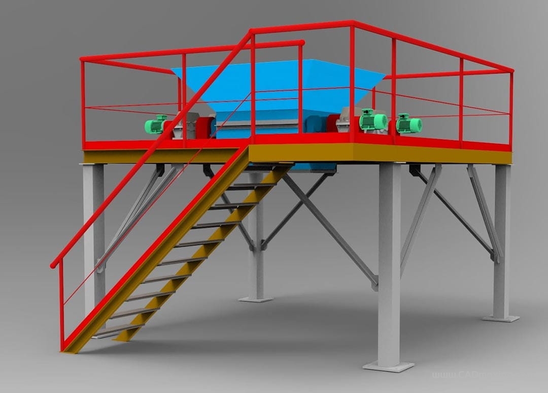 CAD模型网辊式破碎机三维模型