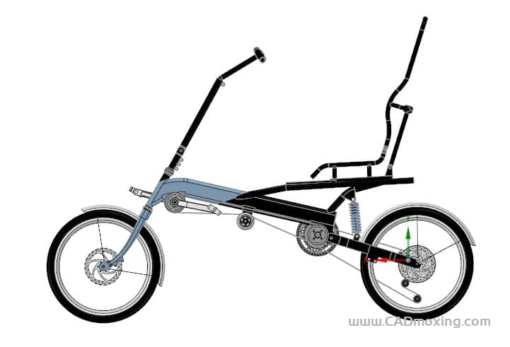 CAD模型网卧式自行车方案设计三维模型