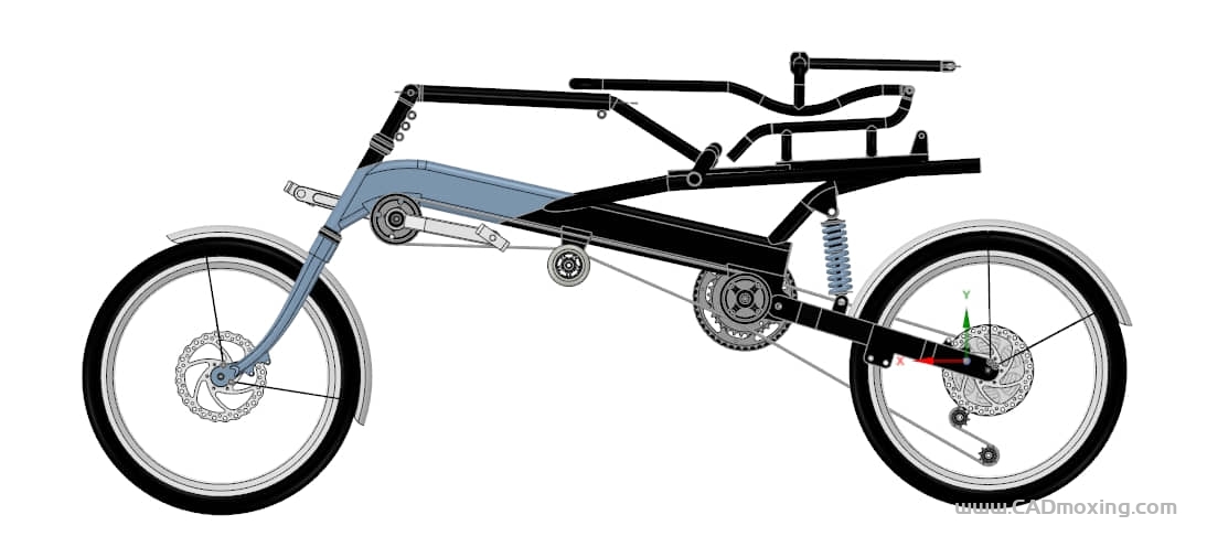 CAD模型网卧式自行车方案设计三维模型