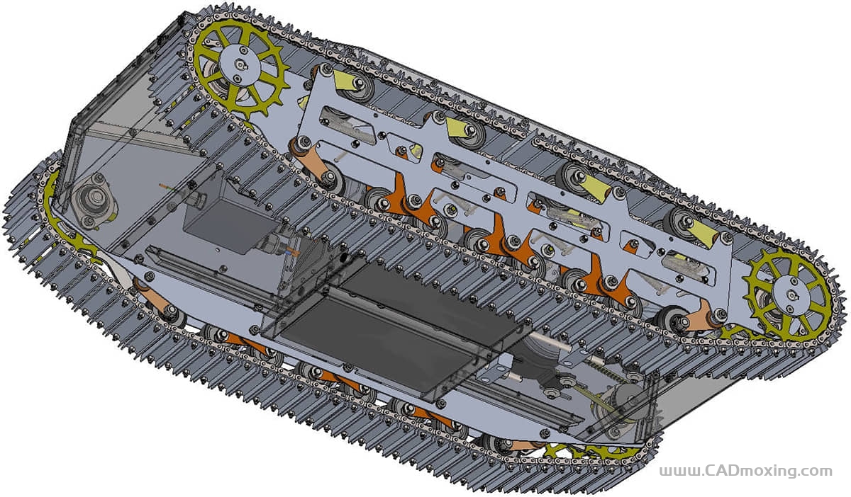 CAD模型网履带全地形车底盘结构模型三维模型