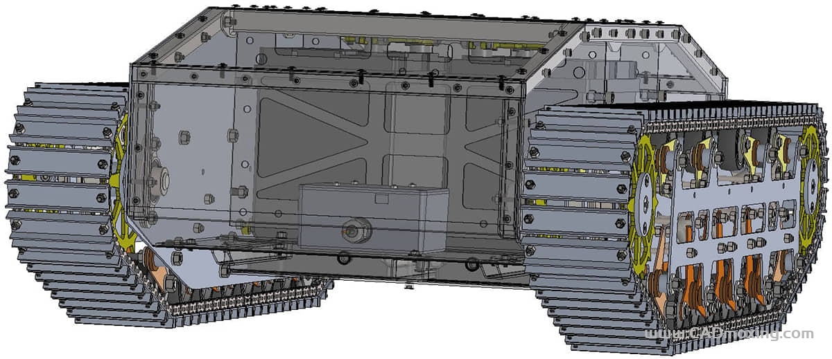 CAD模型网履带全地形车底盘结构模型三维模型