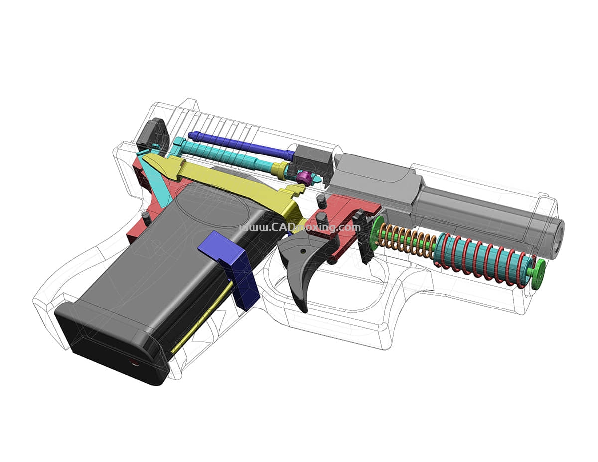 CAD模型网Glock 26 格洛克手枪模型结构三维模型