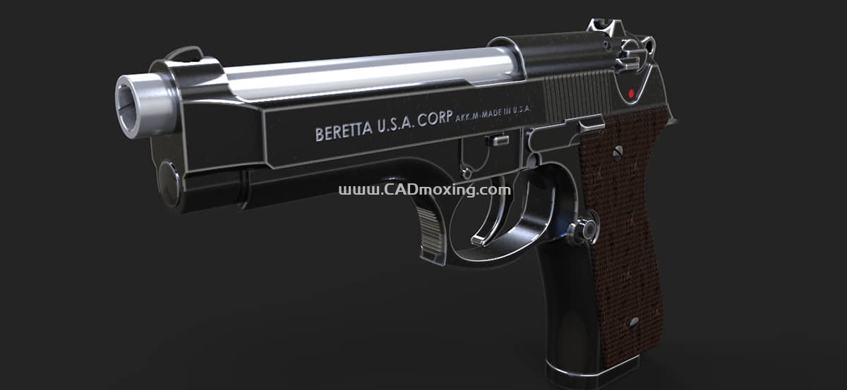 CAD模型网贝雷塔Beretta M9 手枪模型三维模型