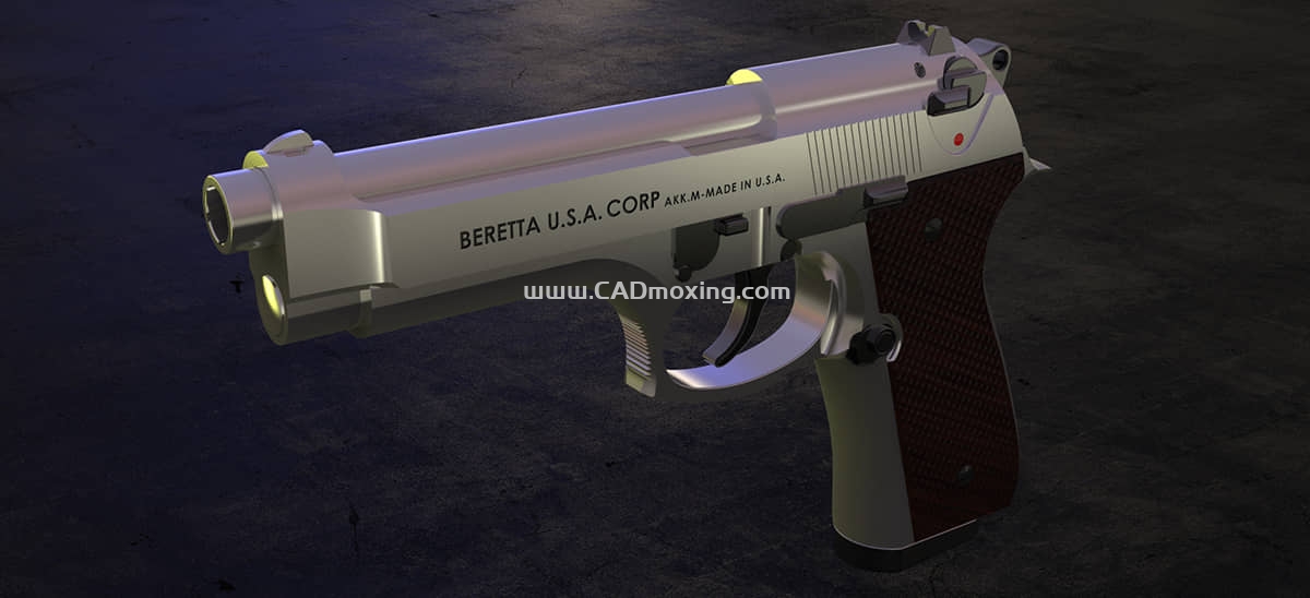 CAD模型网贝雷塔Beretta M9 手枪模型三维模型