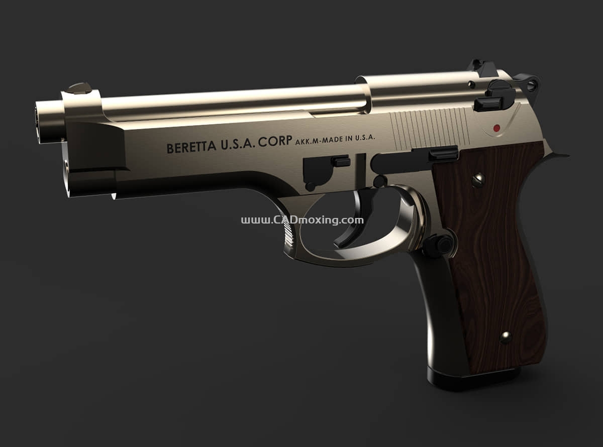 CAD模型网贝雷塔Beretta M9 手枪模型三维模型