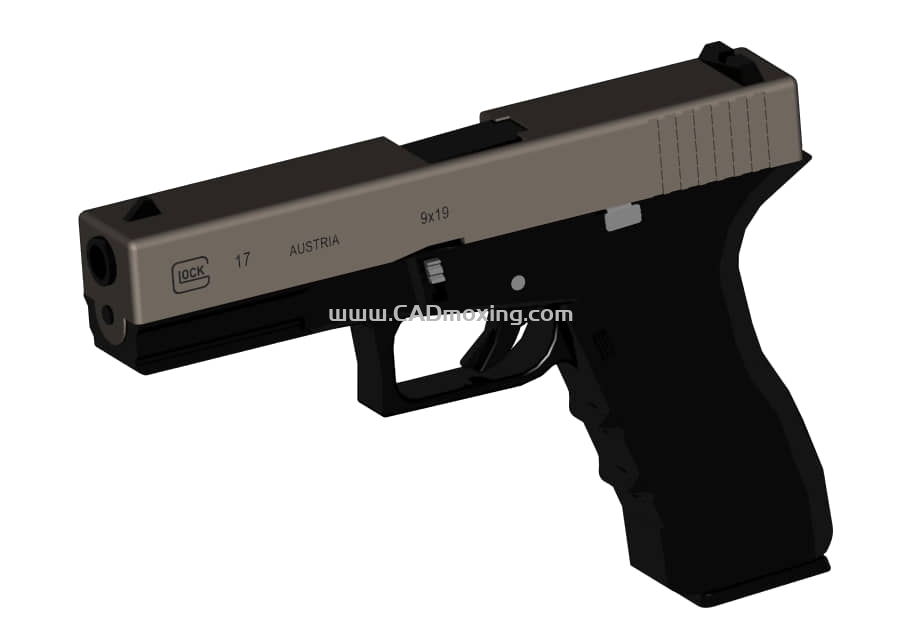 CAD模型网格洛克glock 17手枪模型三维模型