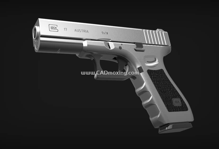 CAD模型网格洛克glock 17手枪模型三维模型