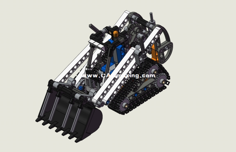 CAD模型网乐高机械积木玩具履带式装载机铲车模型三维模型