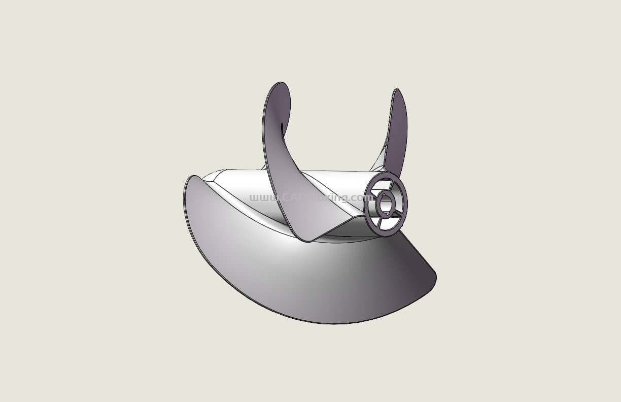 CAD模型网船舶快艇推进器涡轮螺旋桨三维模型