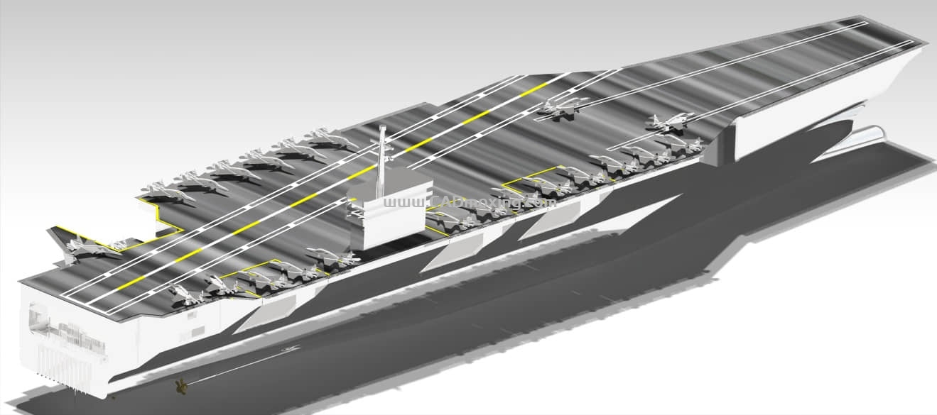 CAD模型网美国海军航母尼米兹级航空母舰舰船三维模型