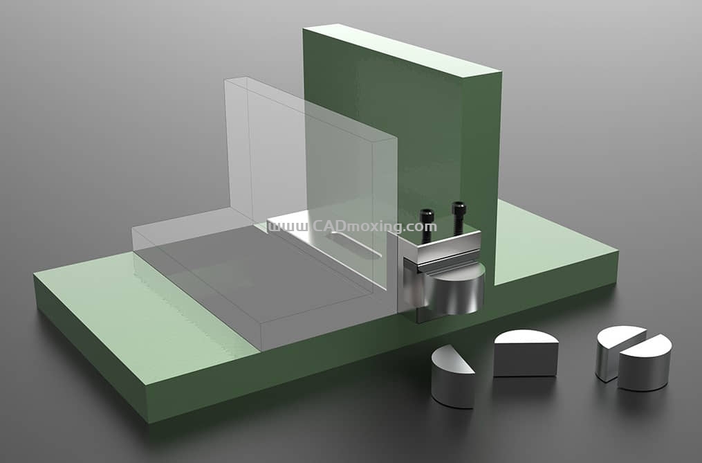CAD模型网磨床切割小型夹具匹士三维模型