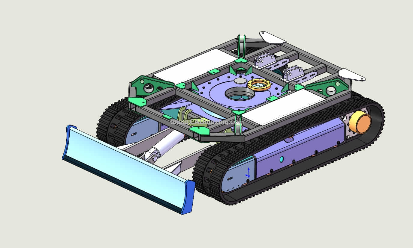 CAD模型网机器人履带车底座底盘详细结构设计方案三维模型