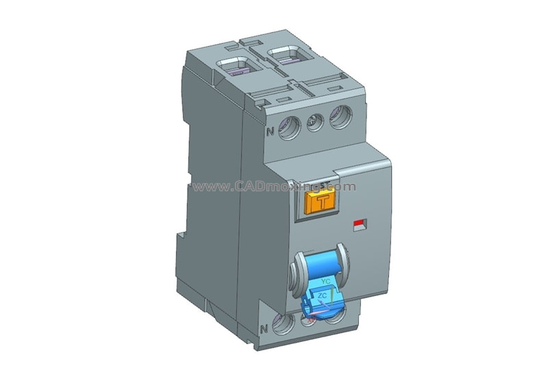 NL1-63-1P&N剩余电流动作断路器开关三维模型