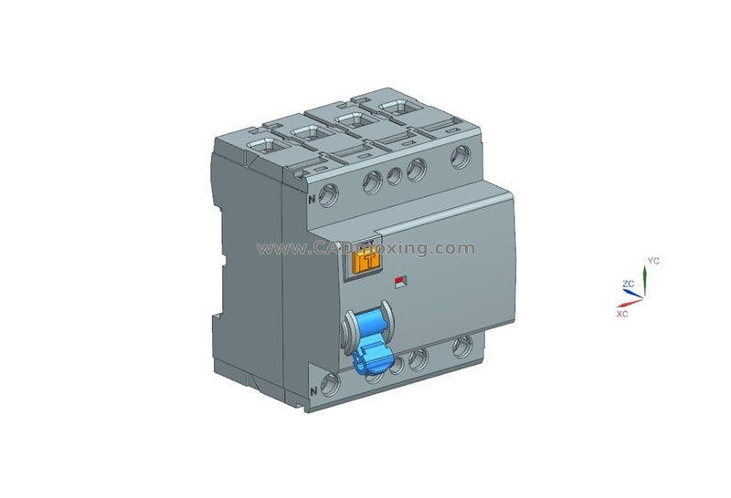 NL1-63 3P&N剩余电流动作断路器开关三维模型