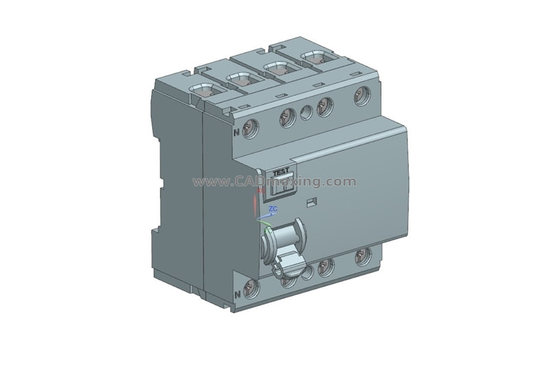 NL1-100-3P_N剩余电流动作断路器开关三维模型