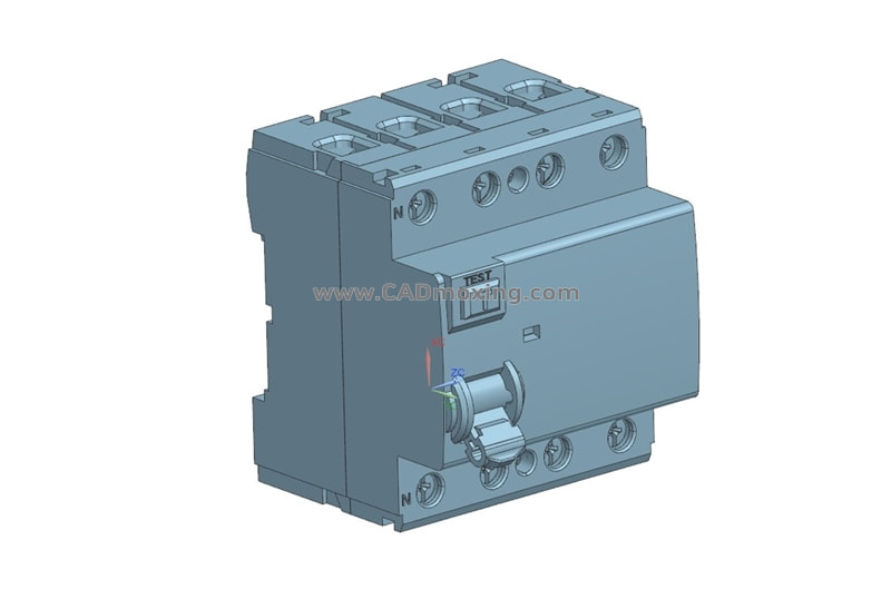 NL1-100 4P剩余电流动作断路器开关三维模型