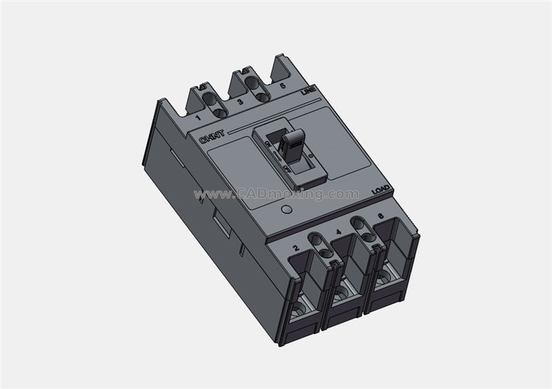 NM1-125S 3p 塑壳断路器开关三维模型（第二代）