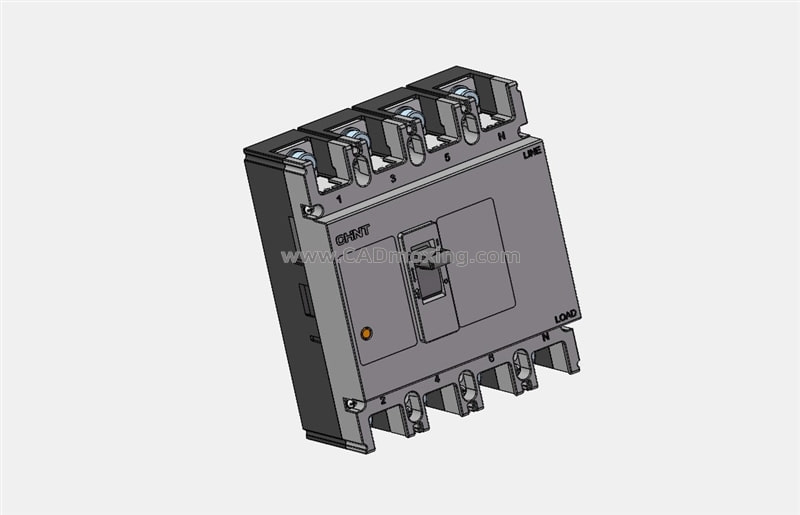 NM1-250S 4P 塑壳断路器开关三维模型（第二代）