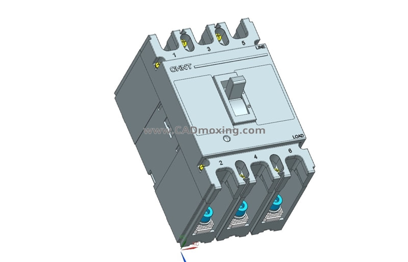 NM1-250H 3P 塑壳断路器三维模型