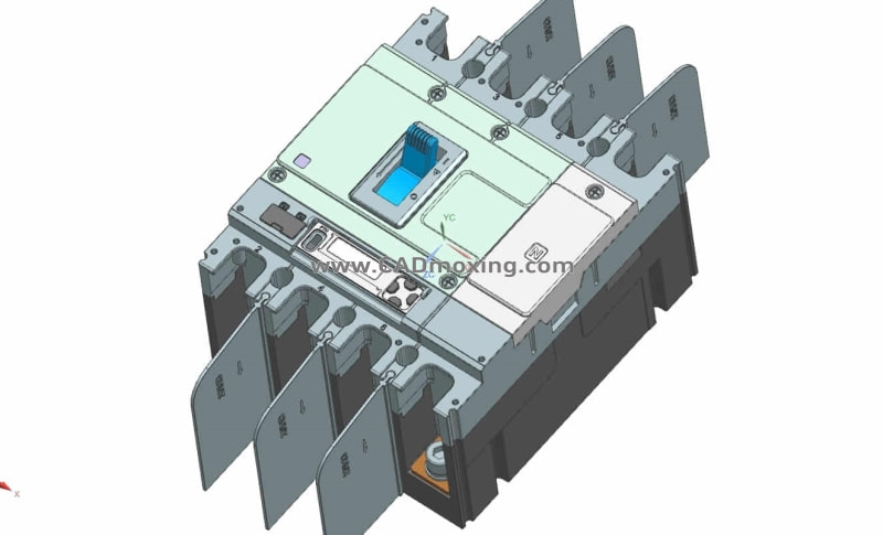 NM5S-250 4P高级型塑料外壳式断路器开关三维模型