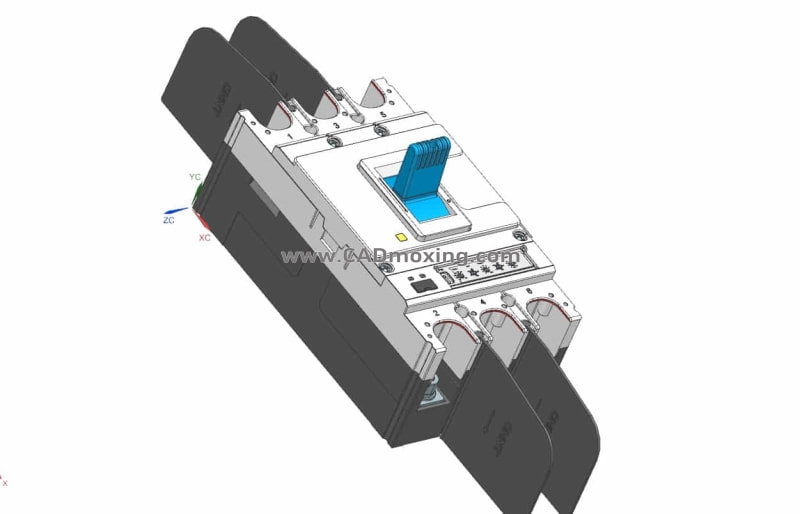 NM5S-400 3P塑料外壳式断路器三维模型