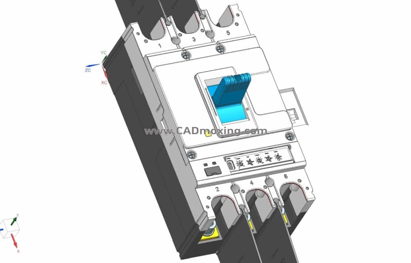 NM5S-630 3P塑料外壳式断路器三维模型