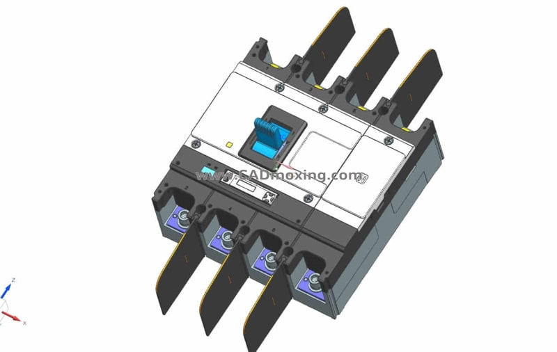 NM5S-1000 4P高级型塑料外壳式断路器三维模型