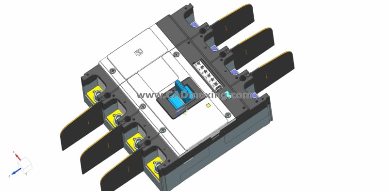 NM5S-1000 4P塑料外壳式断路器三维模型