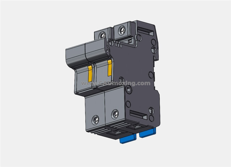 NRT28-63 2P熔断器支持件底座三维模型