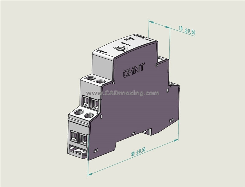 NTE8-J正泰时间继电器三维模型